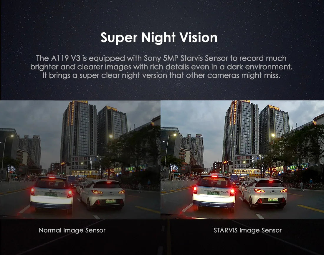 VIOFO A119 V3 2K Car DVR Super Night Vision Quad HD Dash Camera