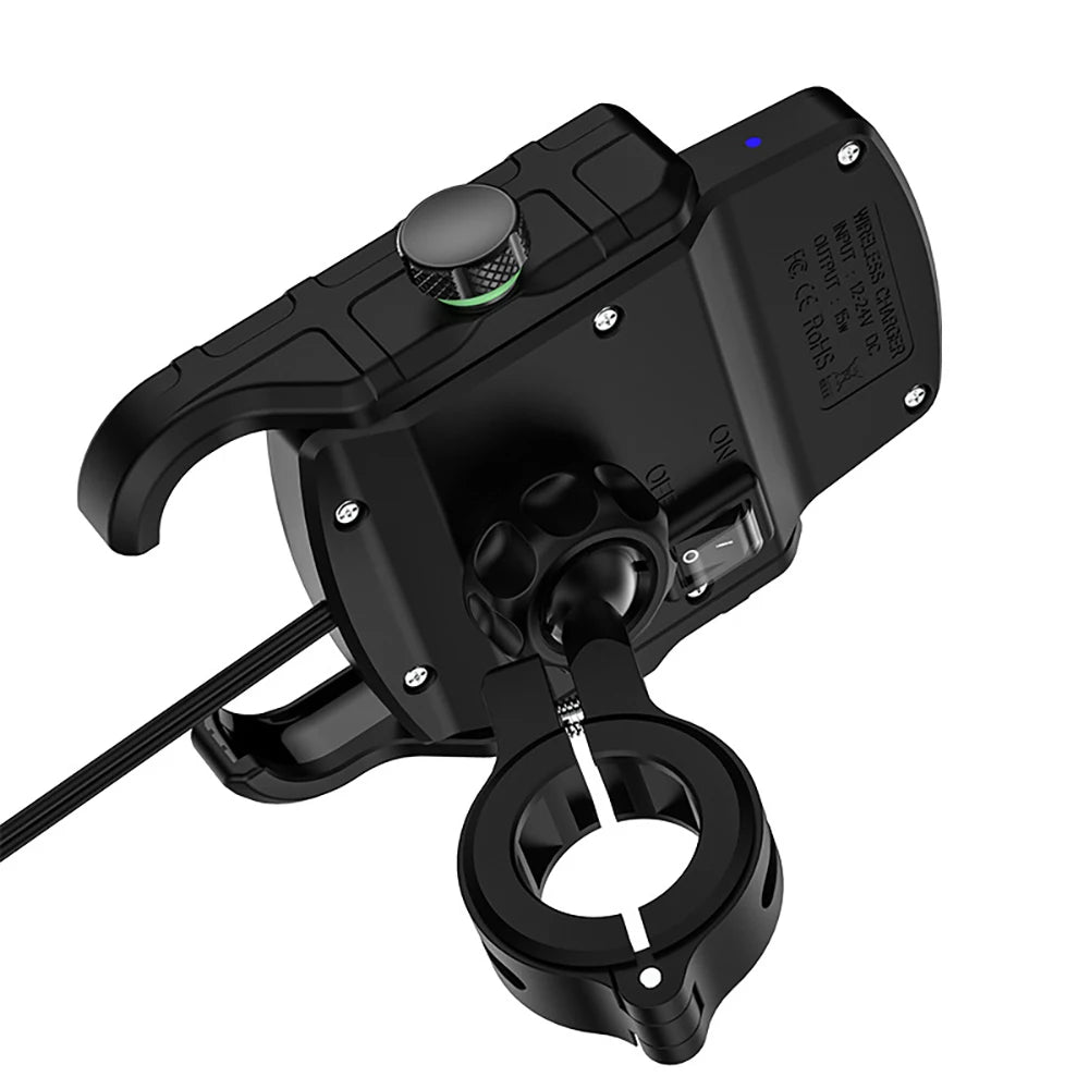 Motorcycle Phone Holder Wireless Charging Cradle 3.0 Quick Charger
