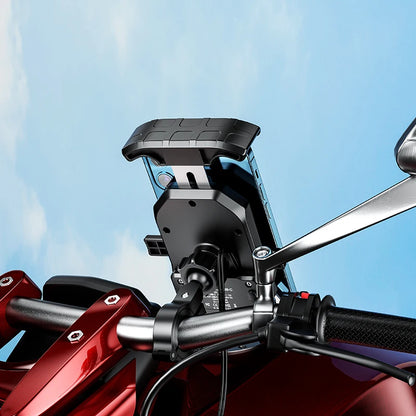 Motorcycle Phone Holder QC3.0 Wireless Charger Mobile Support