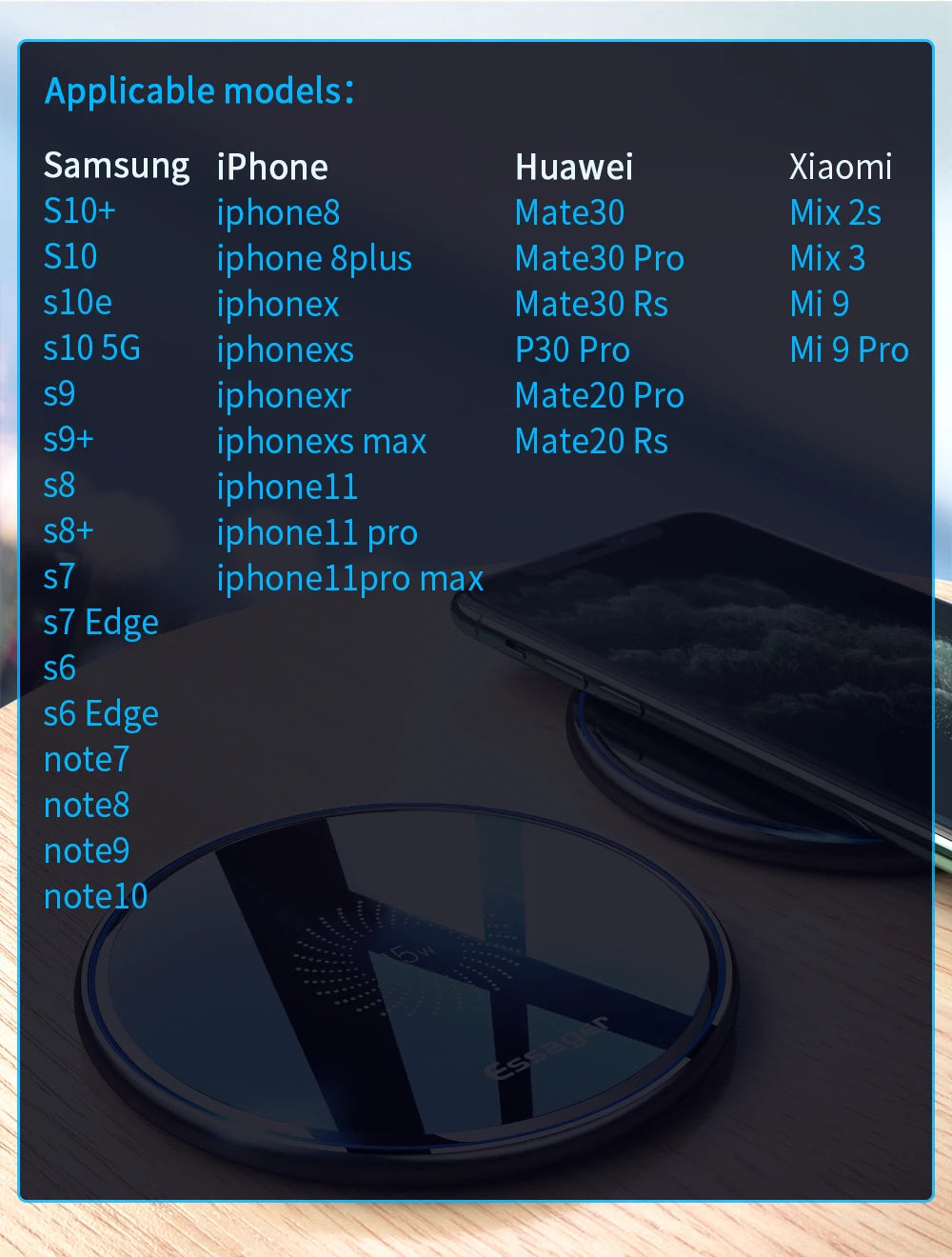 15W Fast Wireless Charger Visible Qi Wireless Charging Pad