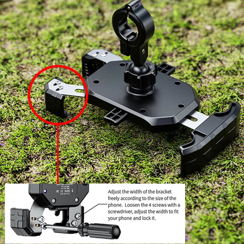 Motorcycle Phone Holder QC3.0 Wireless Charger Mobile Support