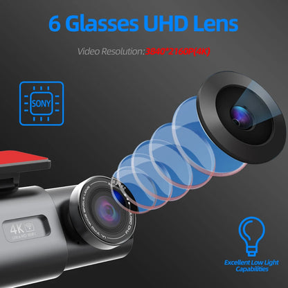Yangood 4K Dash Cam Dual Channel Dual Lens Night Vision