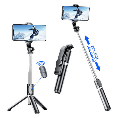 Q02 Foldable Tripod Selfie Stick Wireless Bluetooth