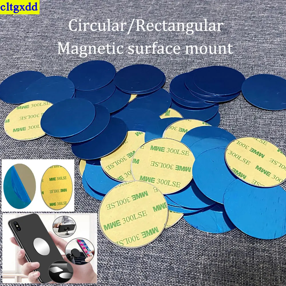 Circular square car phone magnetic metal plate universal patch bracket