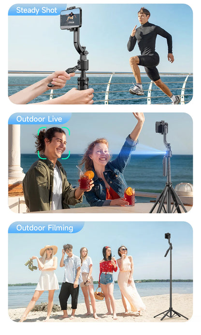 FANGTUOSI 360 Rotation Gimbal Stabilizer ,Selfie Stick Tripod