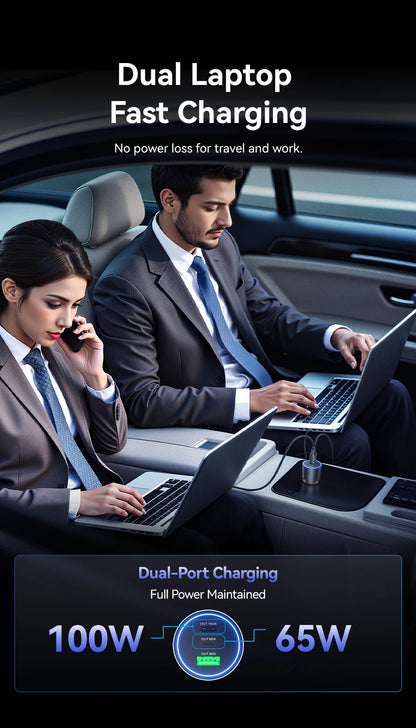 Vention 165W USB C Car Charger 3-Port Charging Adapter