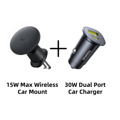 15W Fast Charging Car Charger Holder Magnetic Car Phone Holder