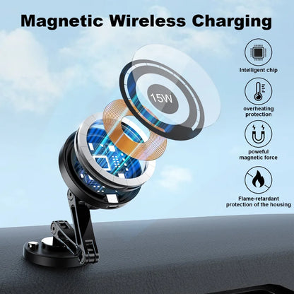 Magnetic Car Phone Holder Mount Wireless Charger Fast Charging