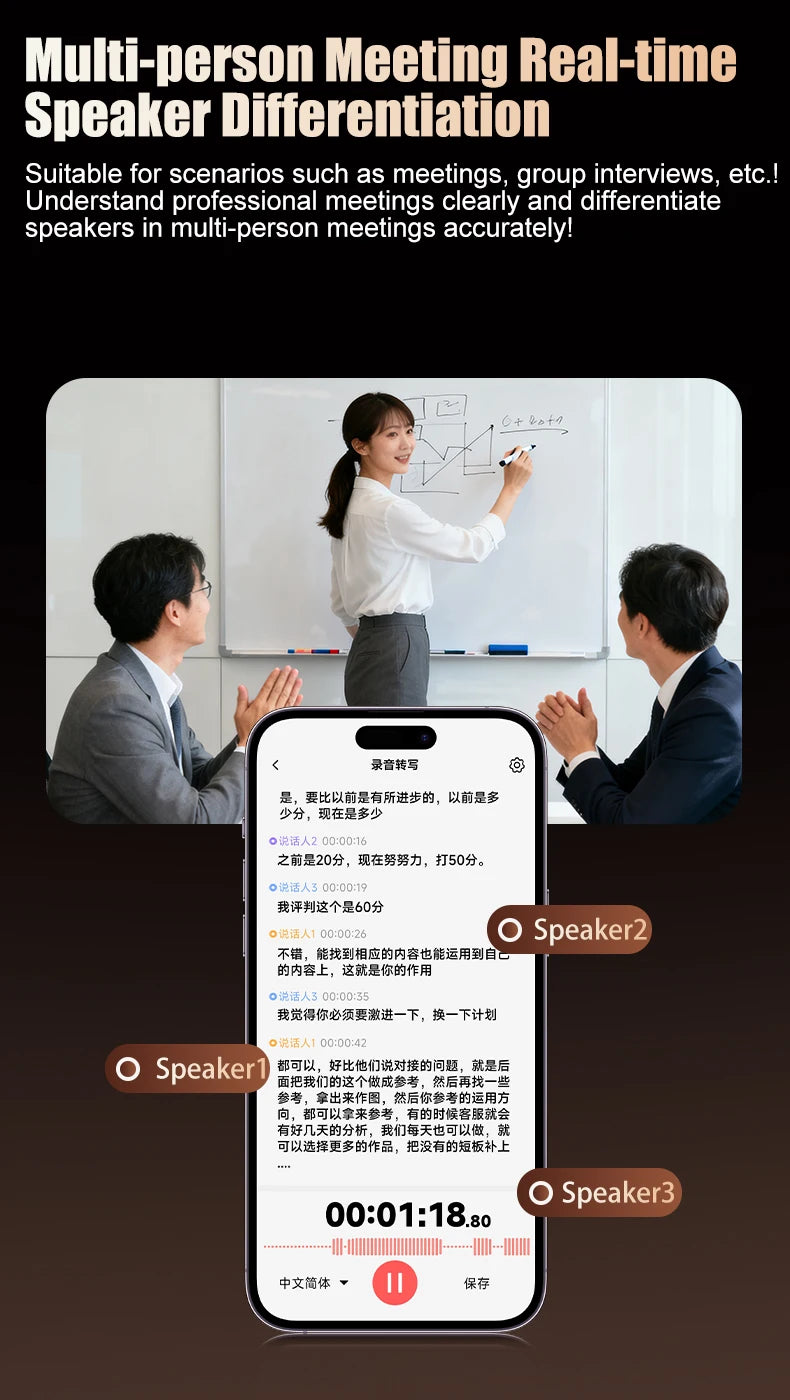 Famue Ai Voice Recorder with Text Transcription Mini Portable
