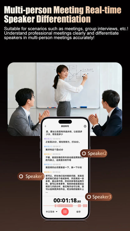 Famue Ai Voice Recorder with Text Transcription Mini Portable