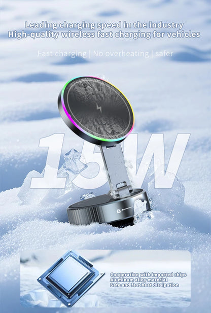 15W Wireless Charger Vacuum Magnetic Car Holder