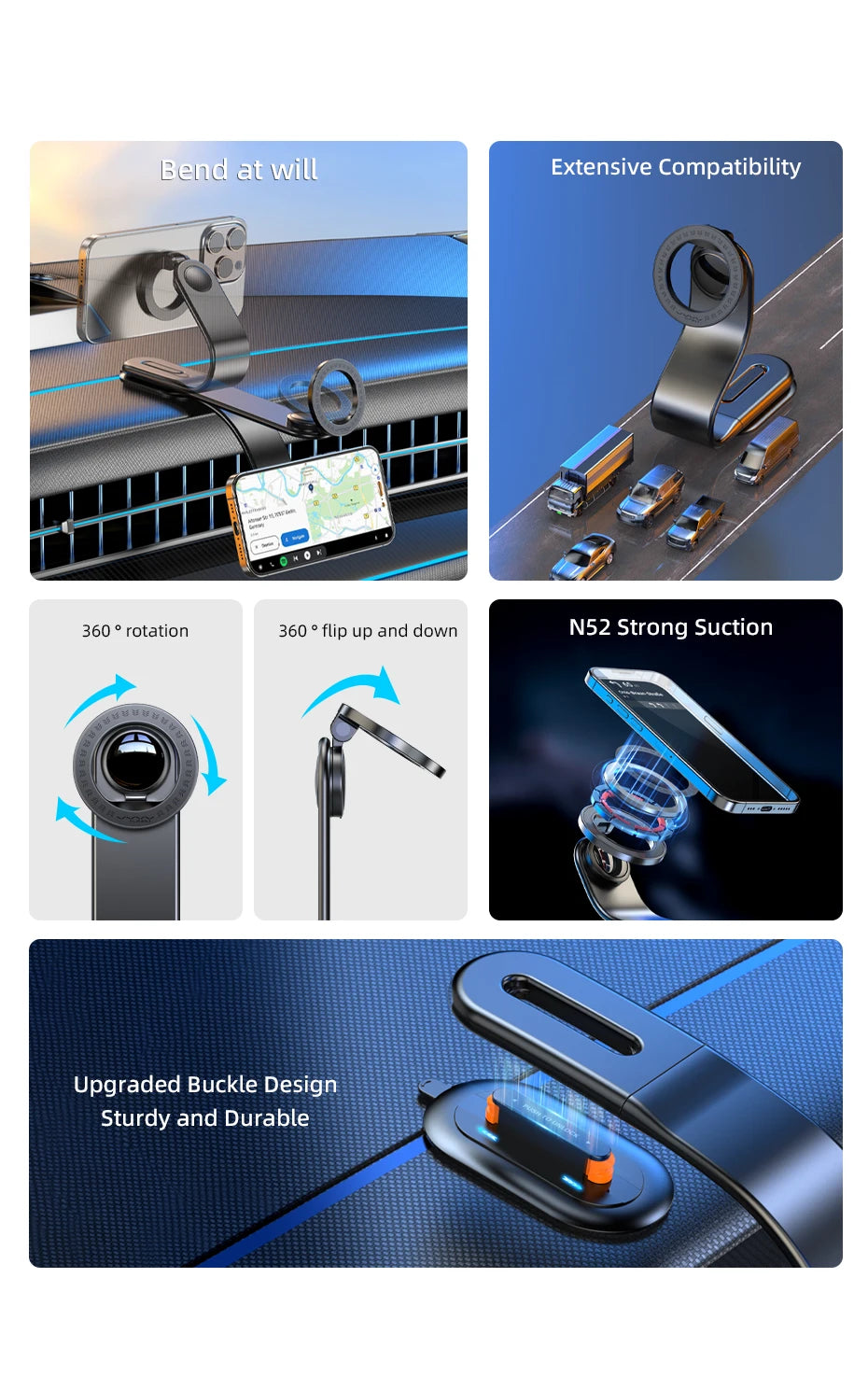 VYVYLABS 15W Magnetic Wireless Charging Phone Holder Charger