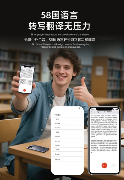 AI Voice Recorder Min Magnetic Powerd ChatGPT-4 App Translator