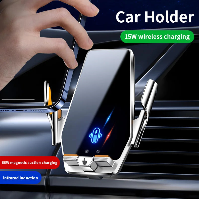 Car Phone Holder Stand 66W Wireless Fast Charging Station Charger