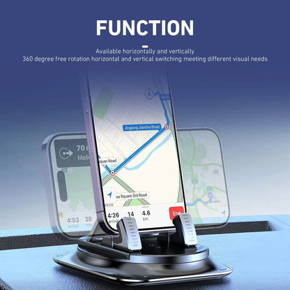Car Dashboard Phone Holder Rotatable One-Hand Operation Bracket Anti-Slip