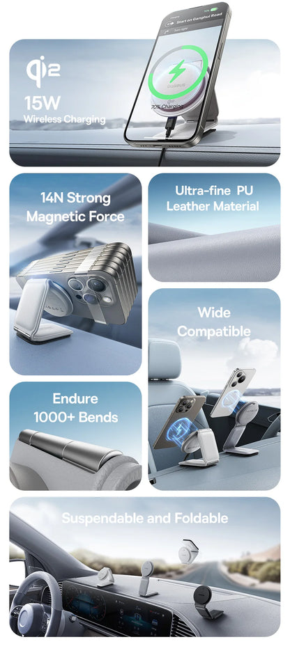 Baseus Car Phone Holder for iPhone 12-16 Wireless Charger