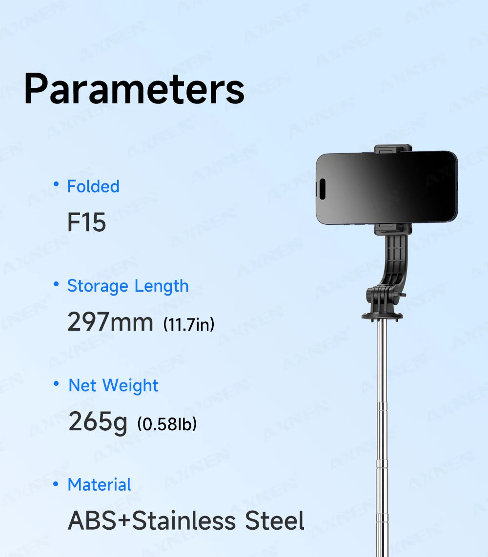 F15 Selfie Stick Tripod with Bluetooth Remote