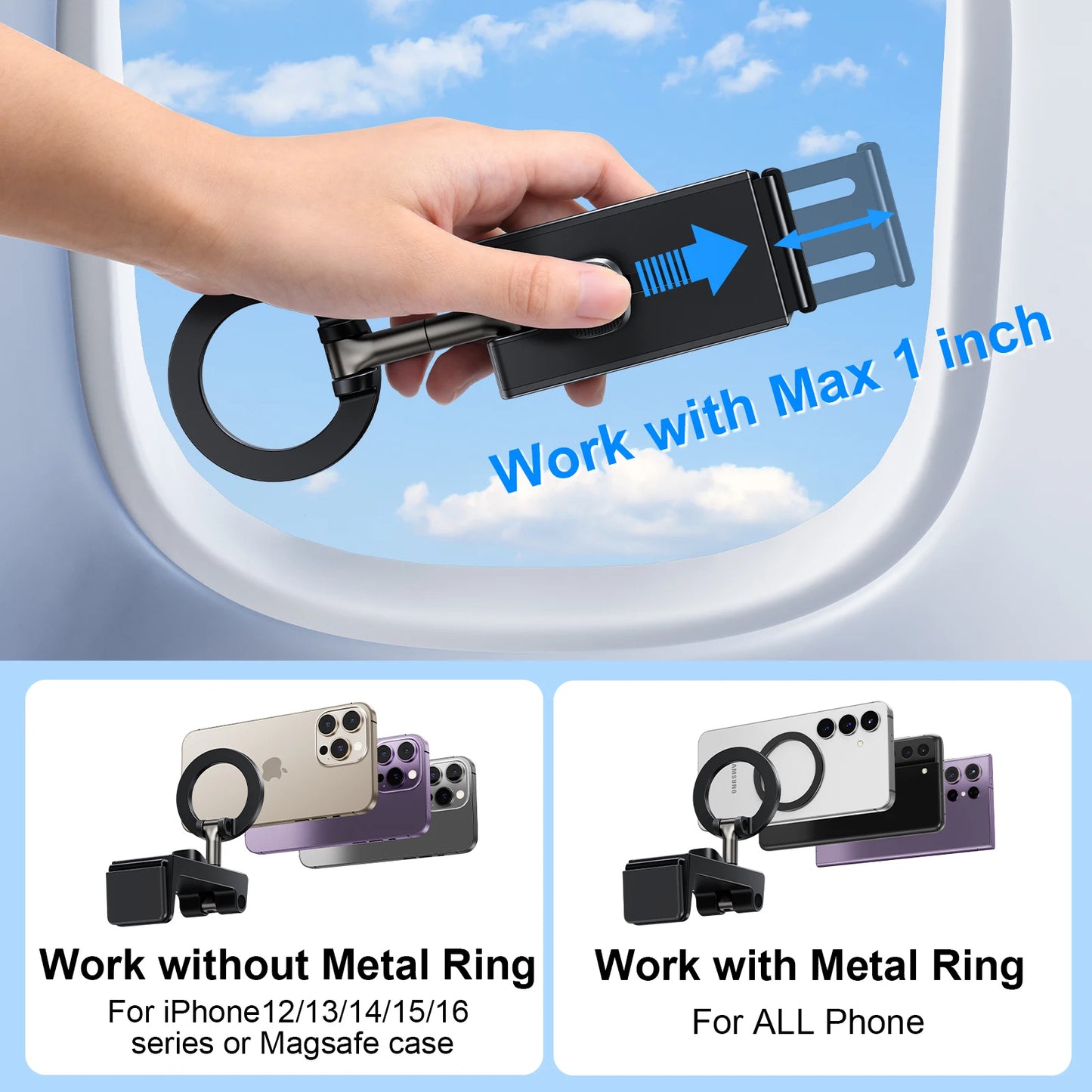Oatsbasf Universal Magnetic Phone Holder Travel Essential