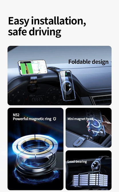 Magnetic Car Phone Holder Foldable Car Cell Phone Support Mount
