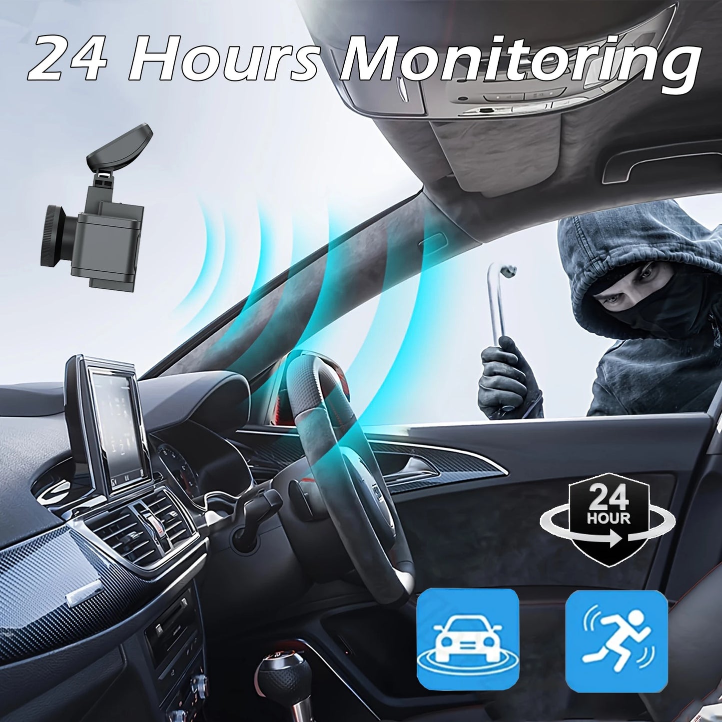 Framefox 3Channel Dash Cam  Black Box 3 Cameras