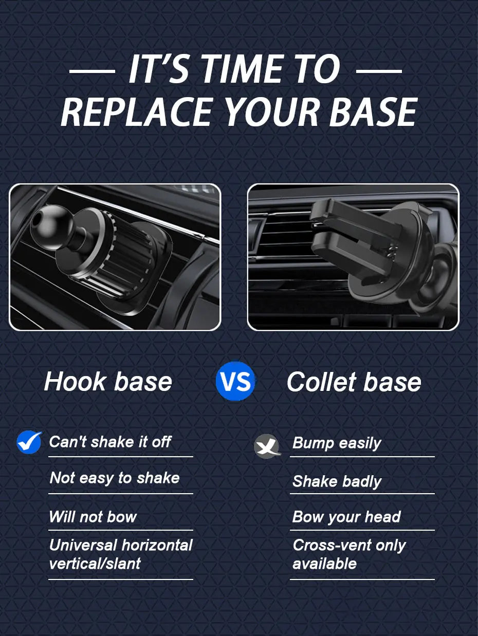 SEAMETAL Car Air Vent Phone Holder Gravity Lock Hook