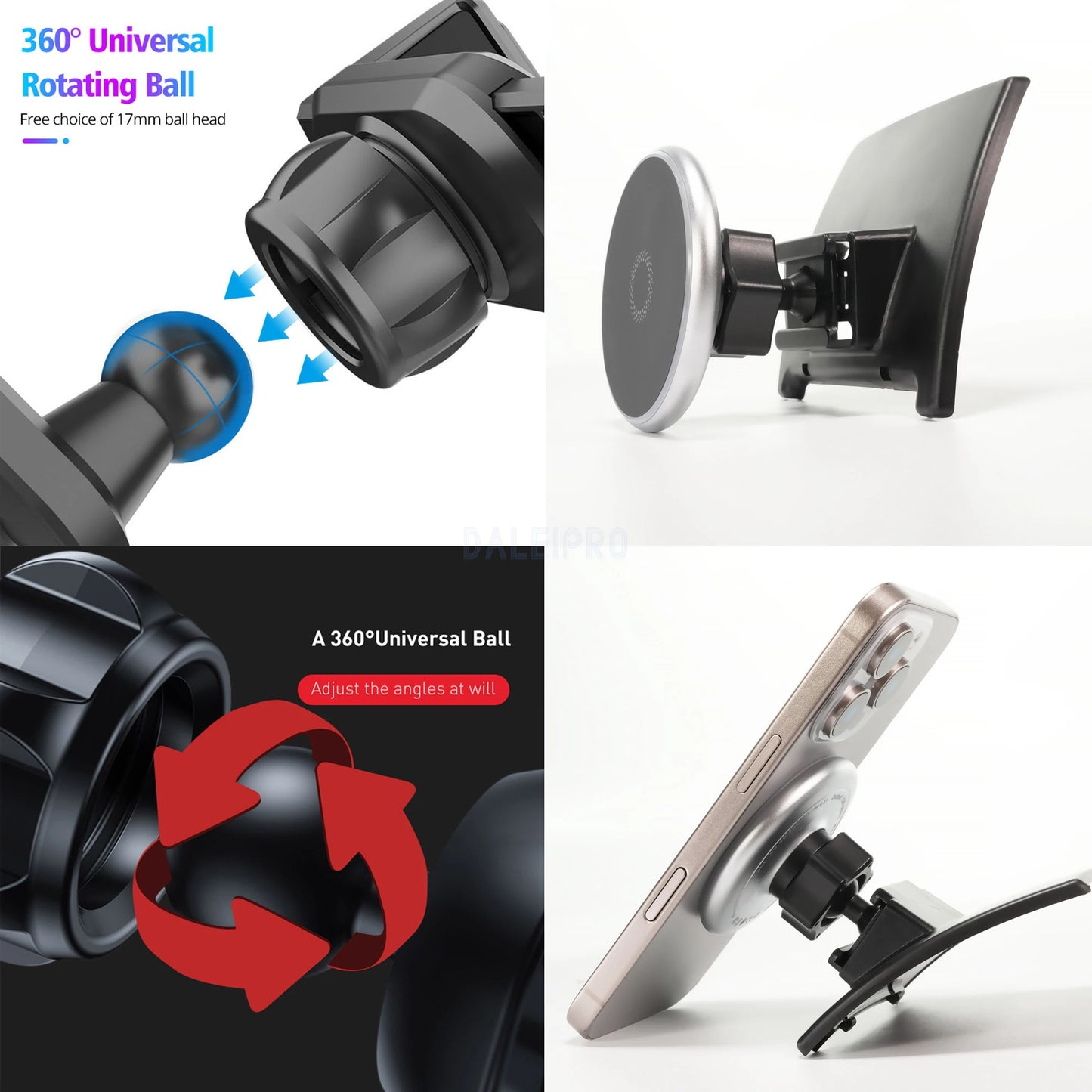 Phone Holder Car Magnetic Phone Mount Smart Sensing Wireless Charging