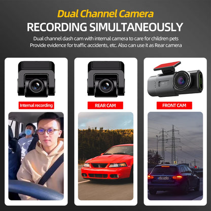 Yangood 4K Dash Cam Dual Channel Dual Lens Night Vision