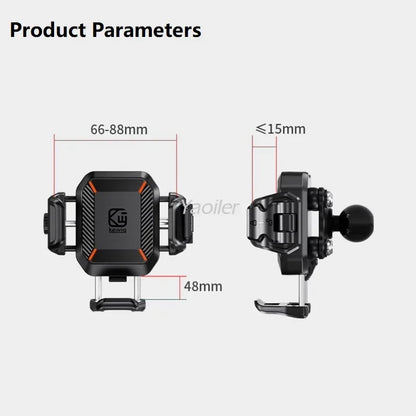 Motorcycle Phone Holder Shockproof 15W Wireless Charger