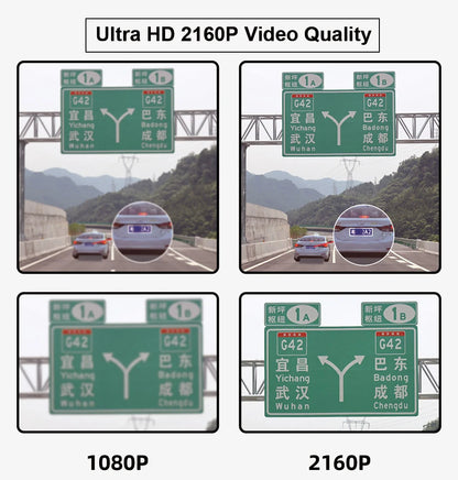 E-ACE Dash Cam 4K 3 Inch Mini Car Dvr Dual Lens