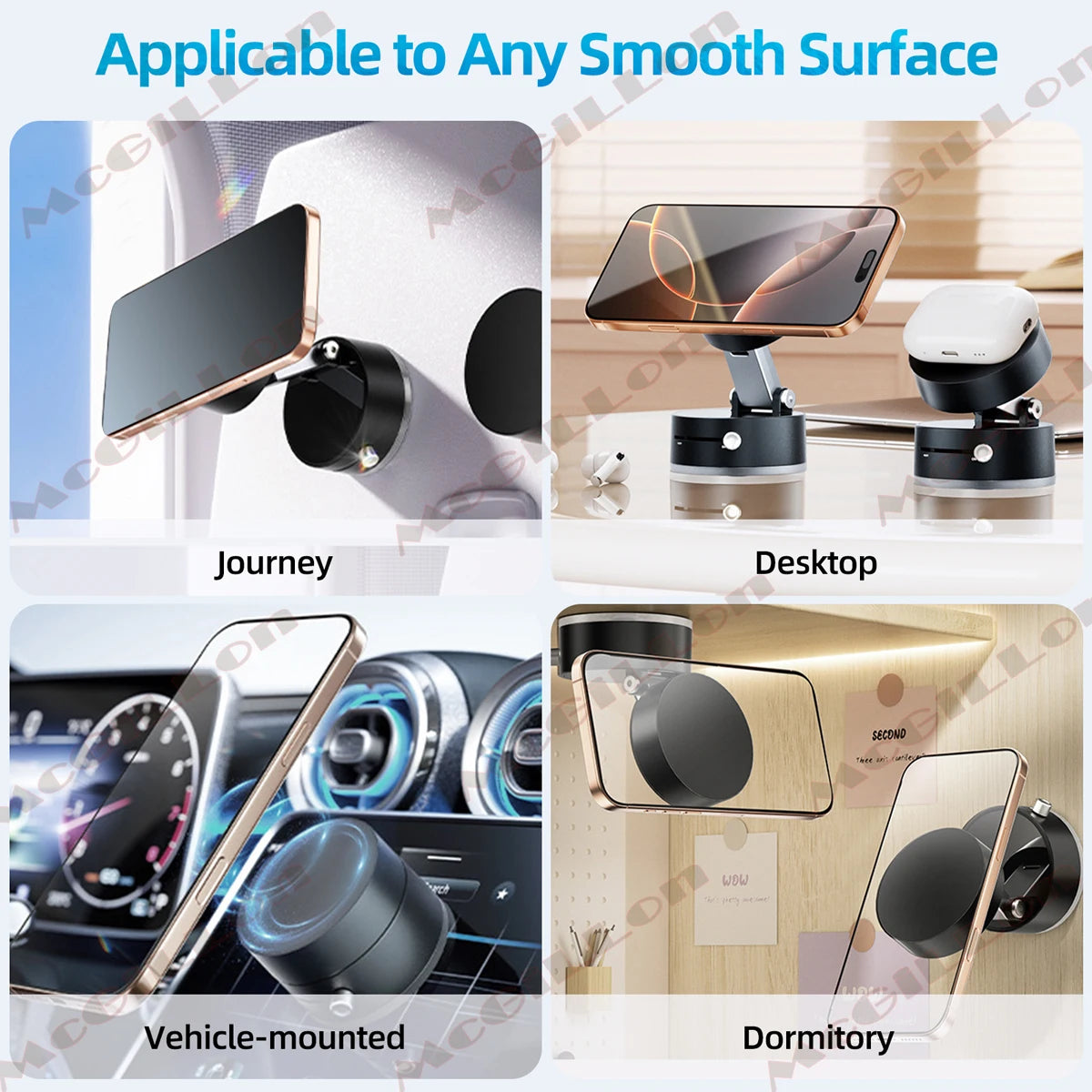 Vacuum Magnetic Suction Cup Folding Swivel Stand Phone Holder