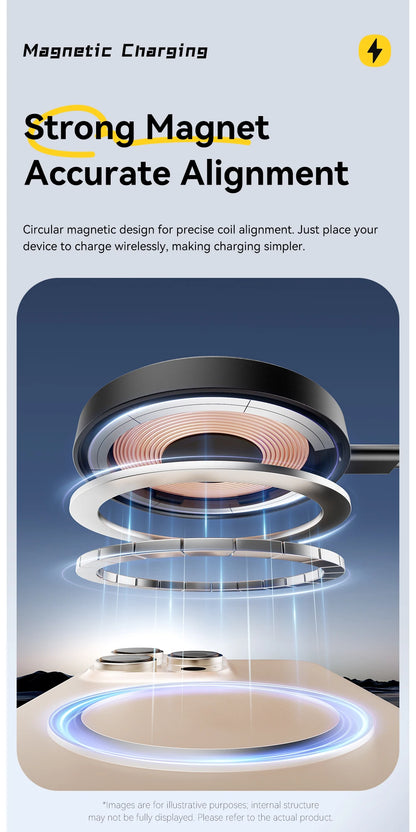 Magnetic 15W Wireless Charger Fast Charging Pad Stand