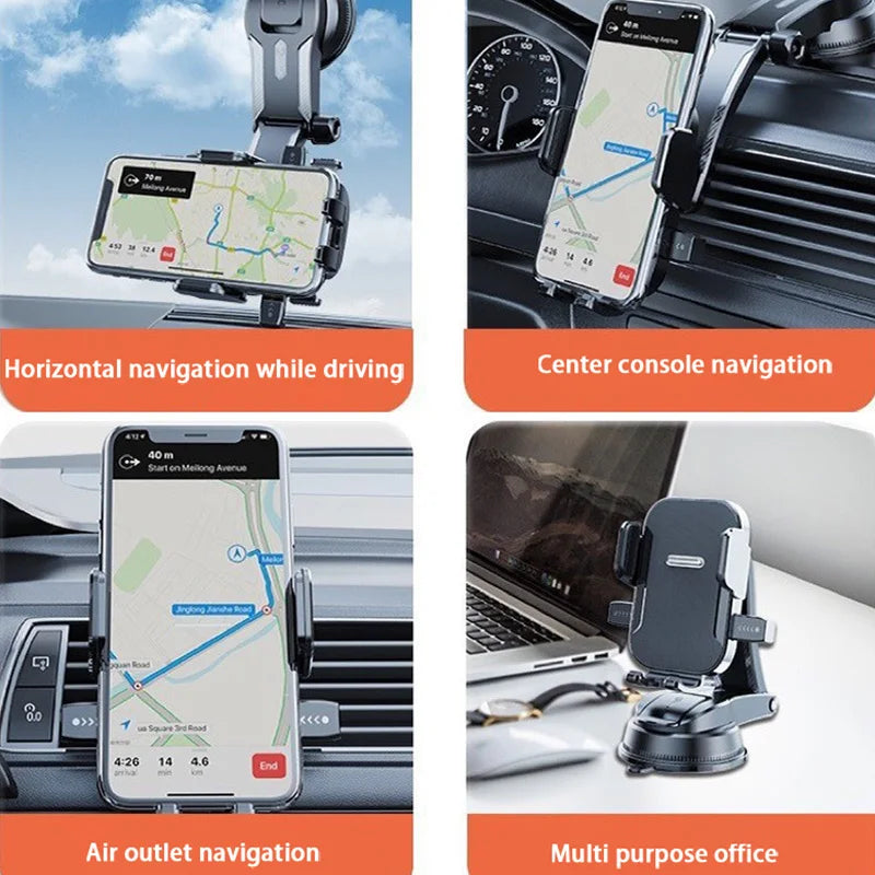 Car Phone Holder Stand Dashboard Mount 360° Rotatable