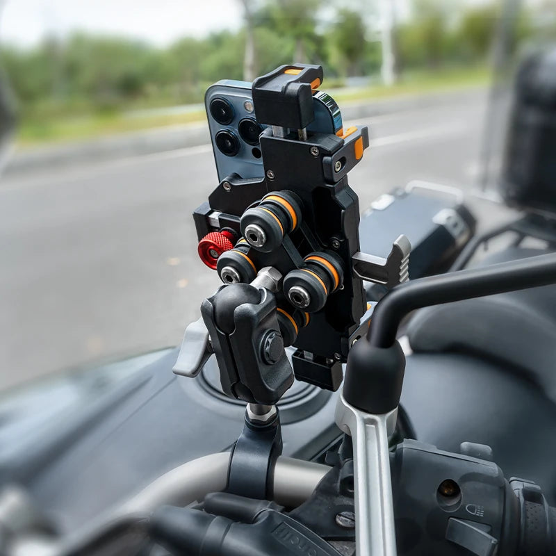Universal  Motorcycle Phone Holder Alloy Anti-Shake 360° Adjustable