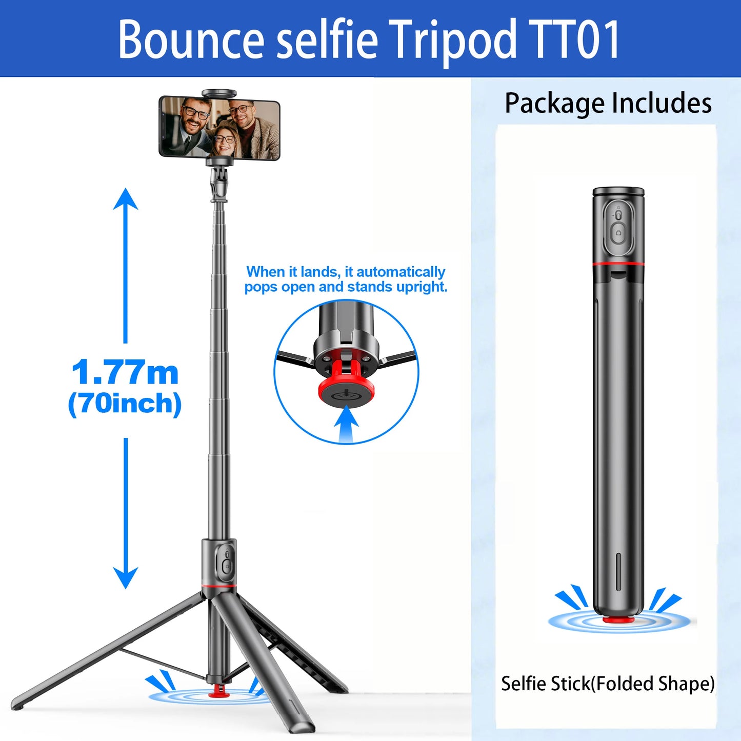 TT01 Portable 70 Inch All-in-one Auto Pop Open Tripod