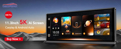 K2 Pro 11.3" Car DVR 4K Camera Wireless Carplay Dash Cam