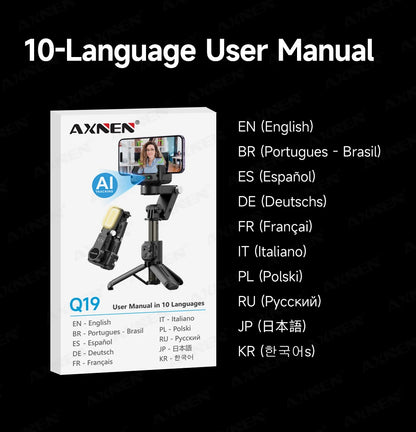 AXNEN AI Desktop Gimbal Tripod Extendable Selfie Stick