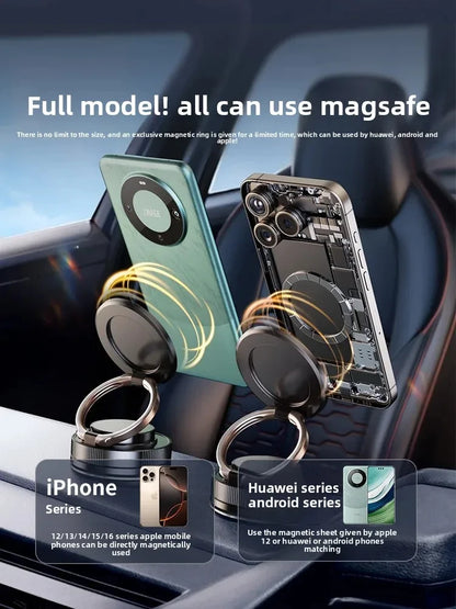 Metal Vacuum Magnetic Car Phone Holder Foldable Design