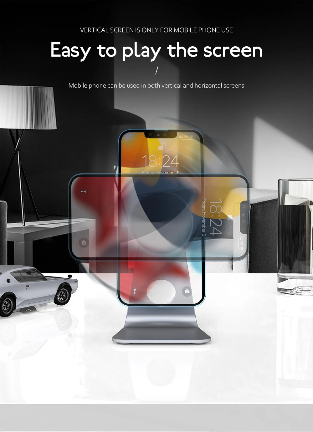 Desktop Magnetic Mobile Phones Holder Aluminum Bracket