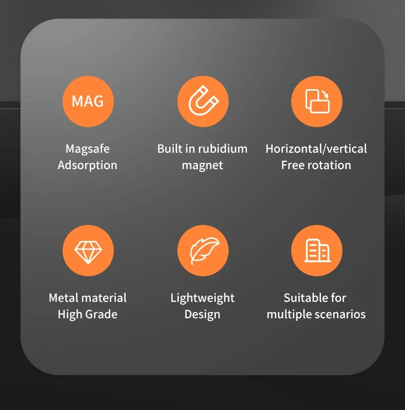 Double-Sided Magnetic Phone Ring Holder for MagSafe Kickstand