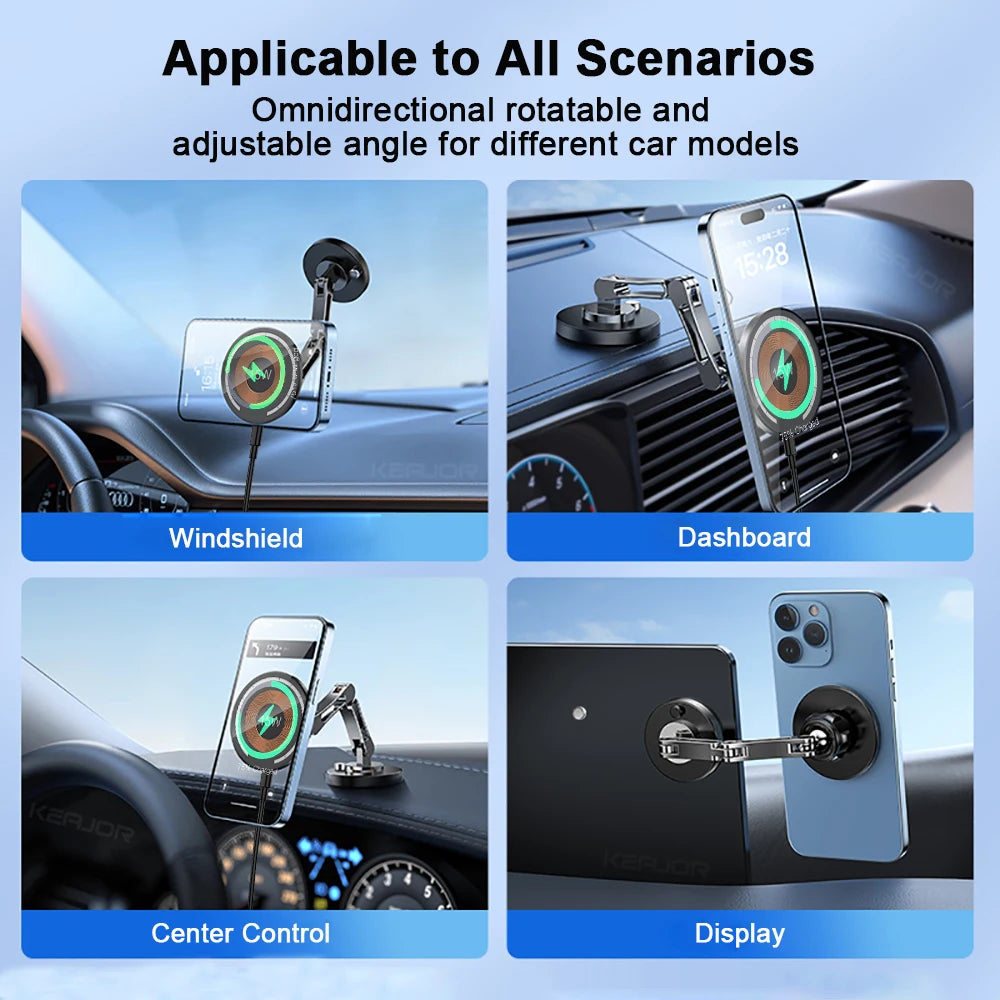 Magnetic Car Phone Holder Wireless Car Charger Mount Stand