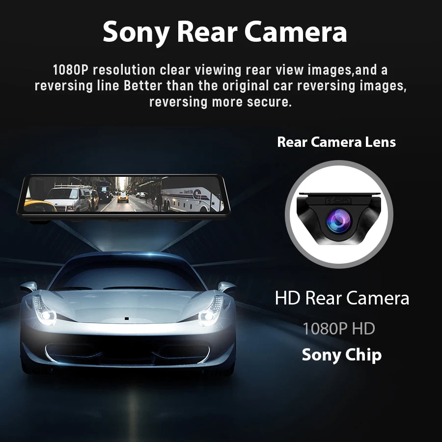 4K Rearview Mirror Driving Recorder HD Night Vision Loop