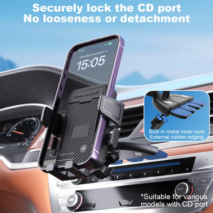 Universal Car Phone Holder CD Slot Mounting Bracket Triangular Clamping Chuck