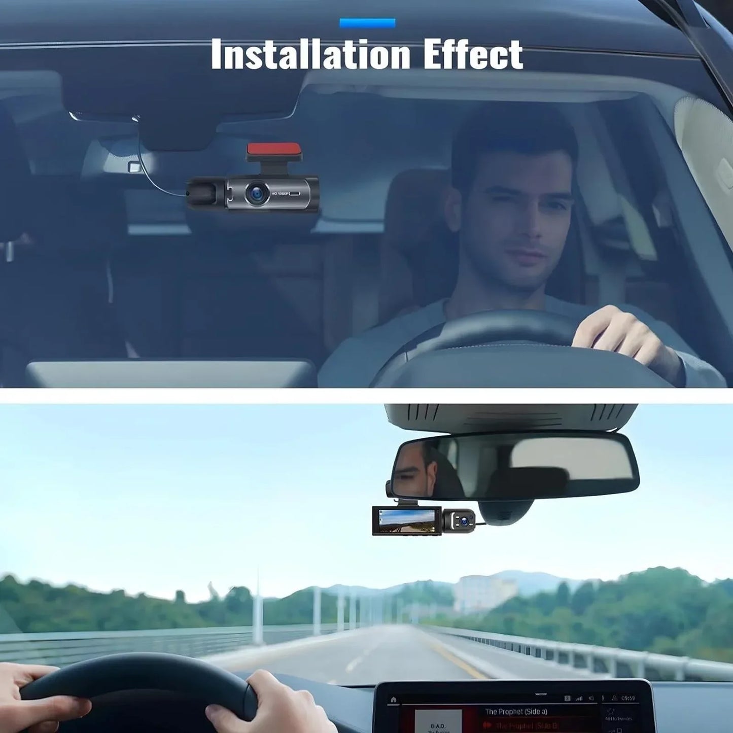 1080P HD Front Rear Dashcam 1 Count Dash Camera for Car