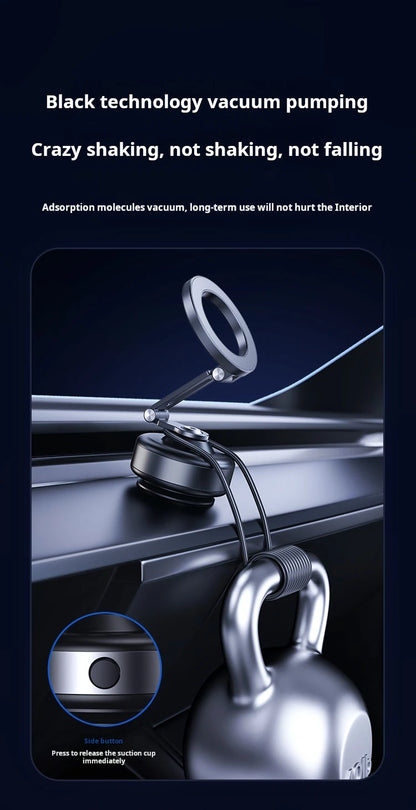 Magnetic Vacuum Adsorption Phone Car Holder Foldable