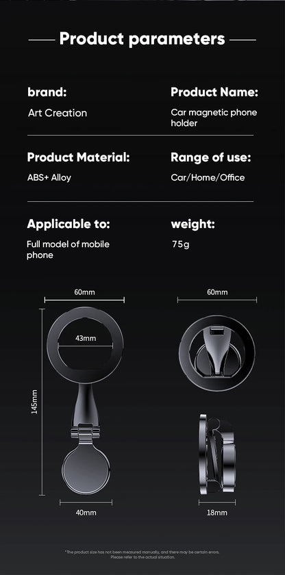 Magnetic Magsafe Car Phone Holder For Vehicles Mobile Support