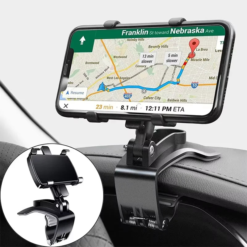 360 Degree Rotation Car Phone Holder Stand Universal Car Clip Mount