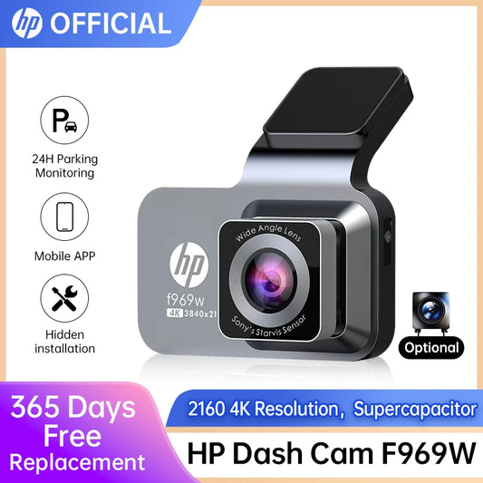 HP F969 dash cam car camera 4k HD night vision WiFi DVR