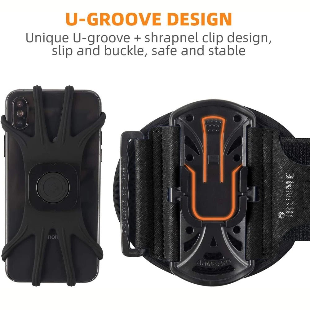 Running Wristband Phone Holder 360°Rotation Detachable Sports