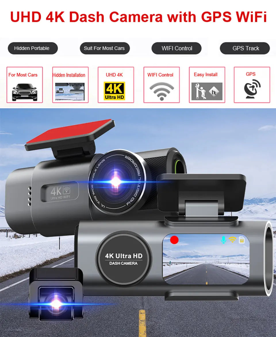 Yangood 4K Dash Cam Dual Channel Dual Lens Night Vision