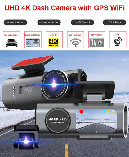 Yangood 4K Dash Cam Dual Channel Dual Lens Night Vision